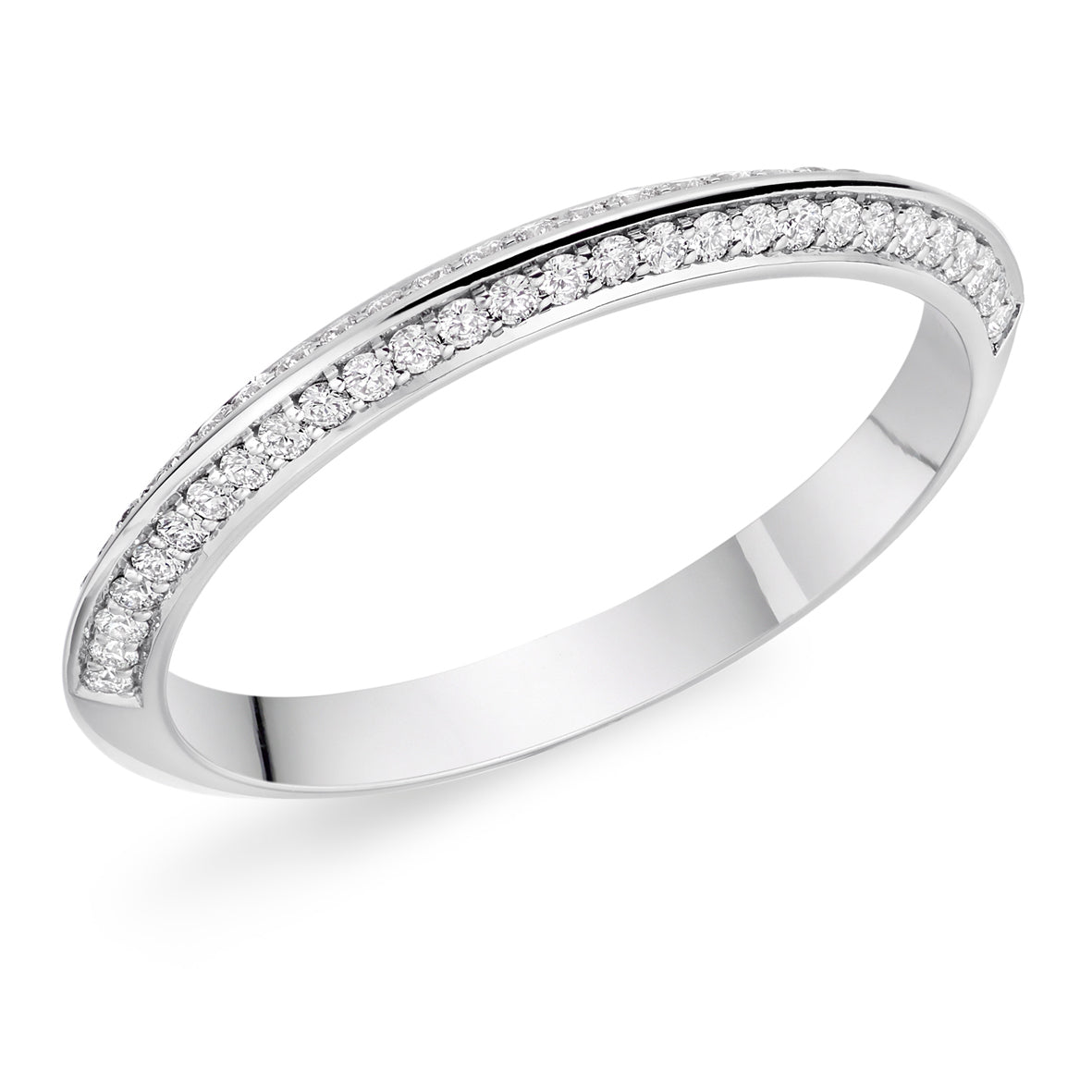 Knife Edge Profile Diamond Set Wedding Ring