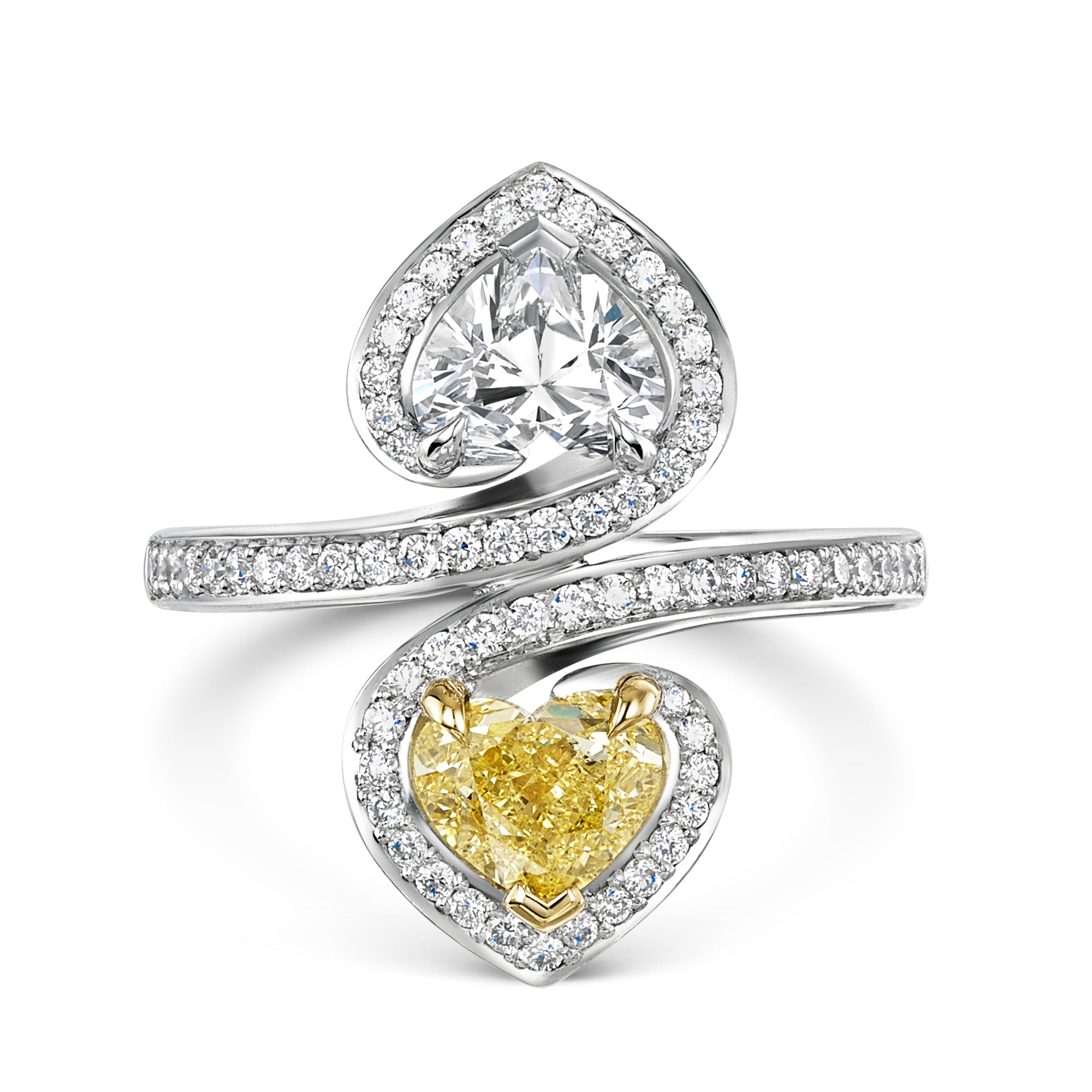 Uniquity Diamond Double Heart Ring