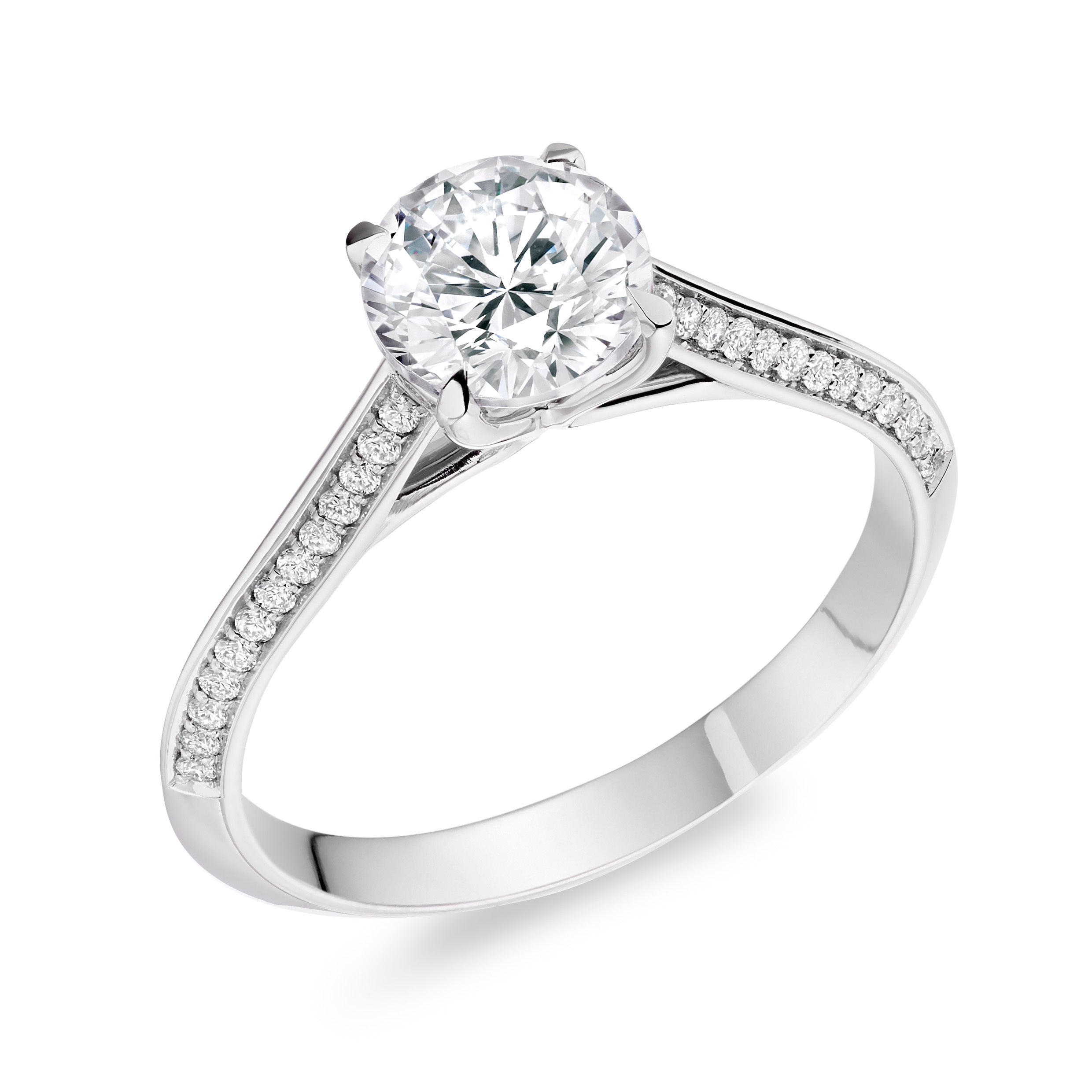 Knife Edge Profile Diamond Solitaire Engagement Ring