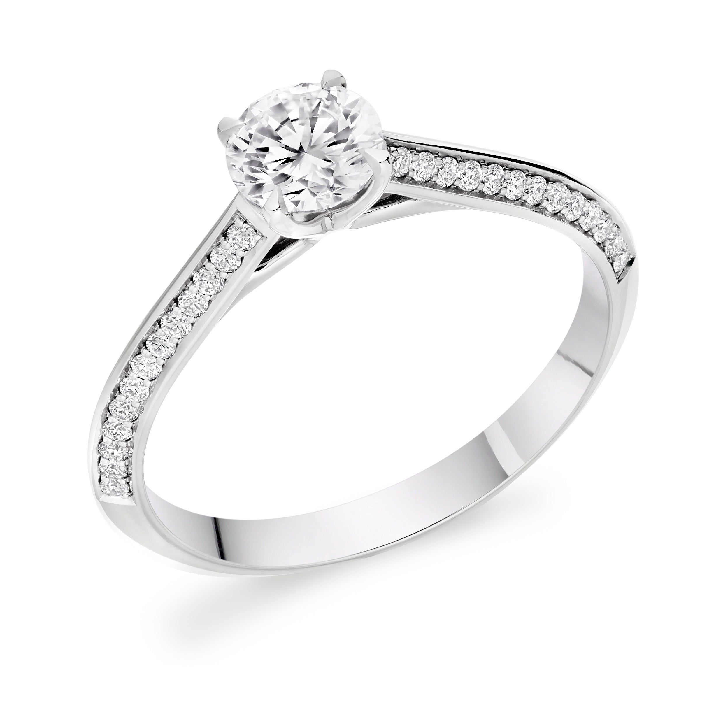 Knife Edge Profile Diamond Solitaire Engagement Ring