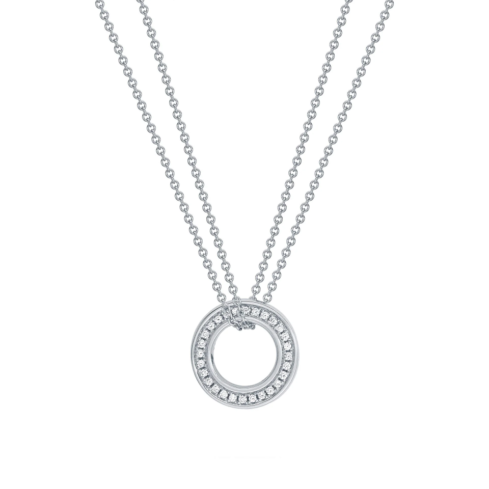 Pre-loved Boodles Small Roulette White Gold Diamond Pendant
