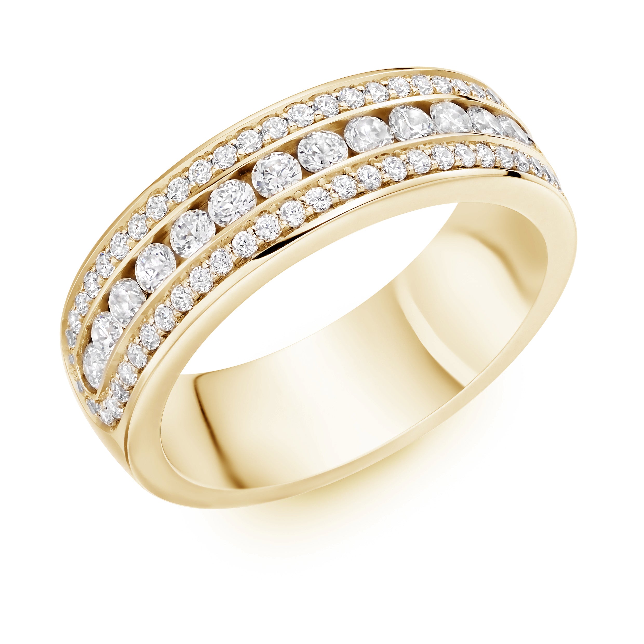 Luxe Channel Set with Halo Diamond Wedding Ring