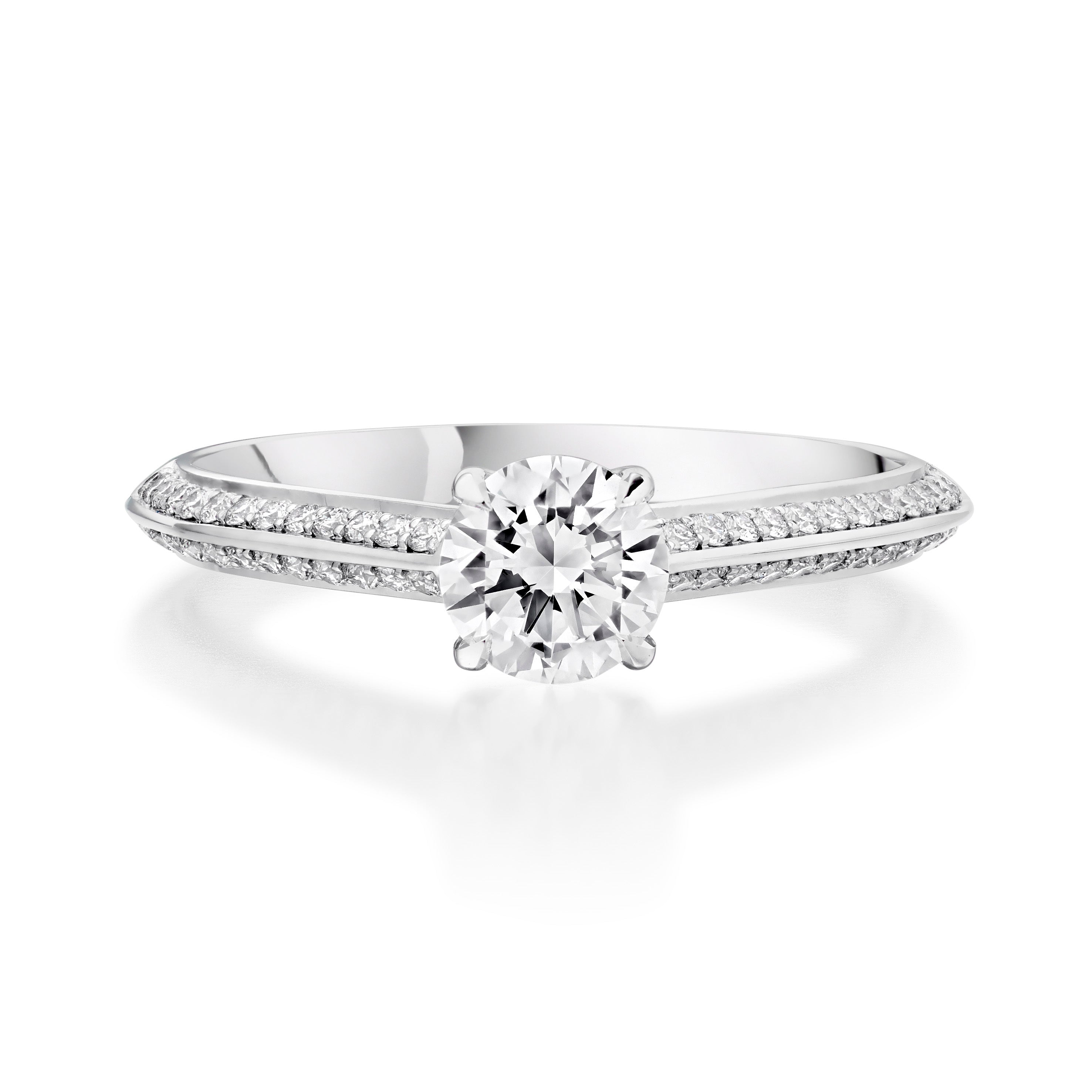 Knife Edge Profile Diamond Solitaire Engagement Ring