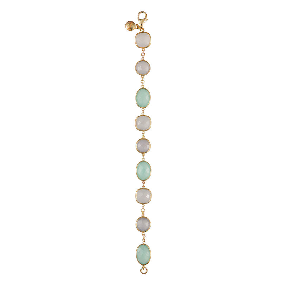 Gold Vermeil Milky & Aqua Chalcedony Bracelet
