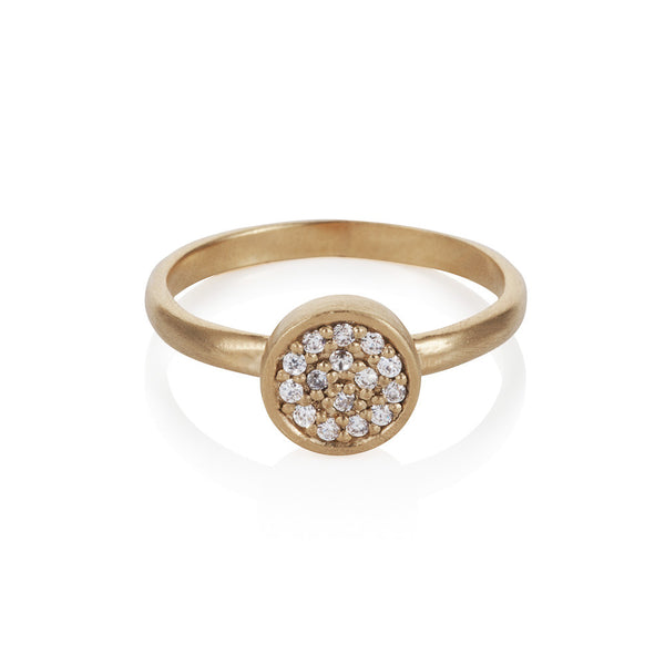 Pettia 18ct gold plated sterling silver circle charm ring