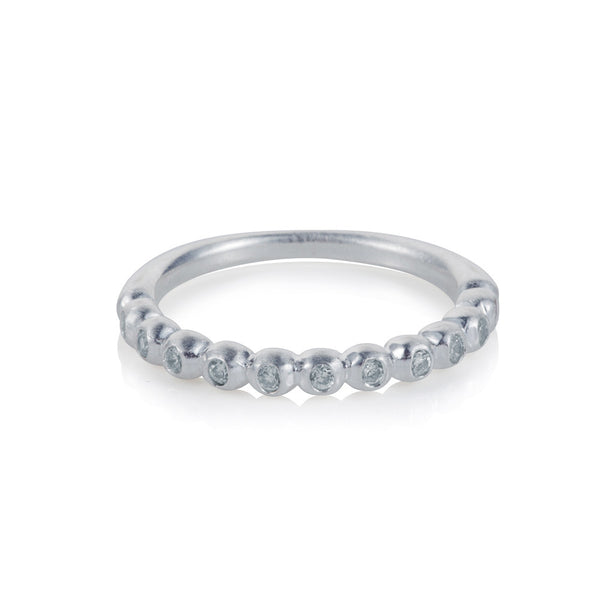 Pettia sterling silver multi stone bubble band ring