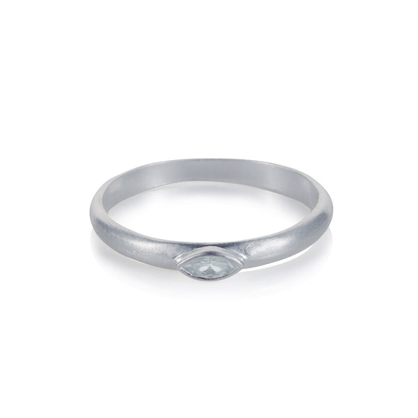 Pettia sterling silver marquise solitaire charm ring