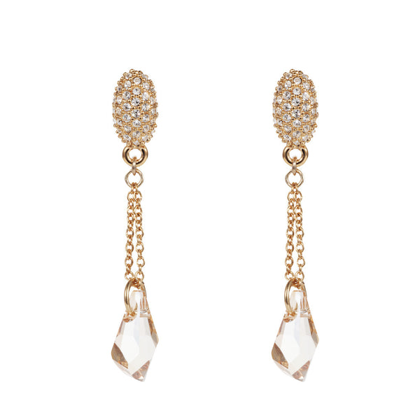 Titania 18ct gold plated SWAROVSKI crystal fancy cut briolette drop earrings
