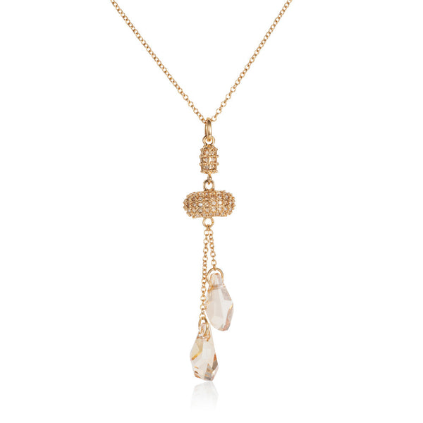 Titania 18ct gold plated SWAROVSKI Crystal fancy cut briolette drop pendant
