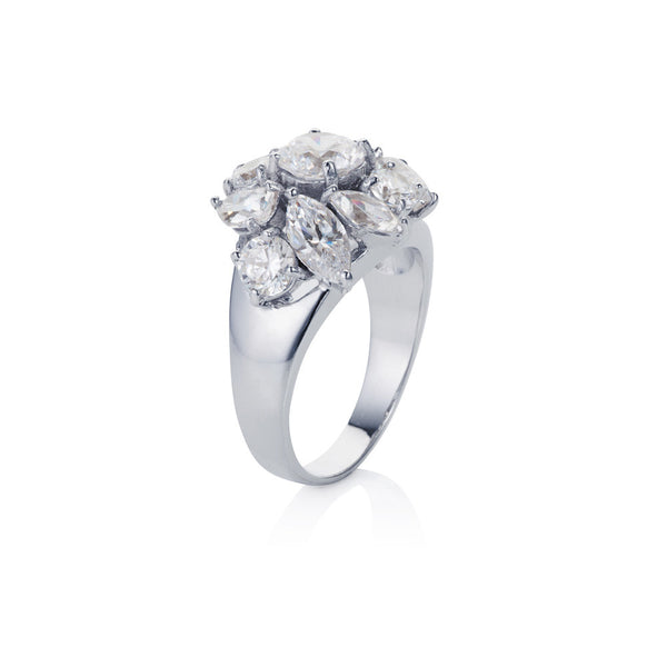 Titania fancy cluster ring